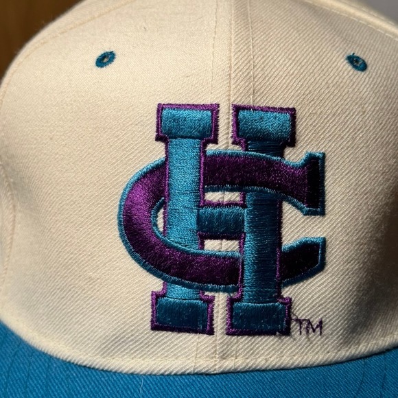 Vintage NBA Charlotte Hornets Basketball New Era Pro Model Wool Fitted Hat 7 3/8 - Picture 2 of 10
